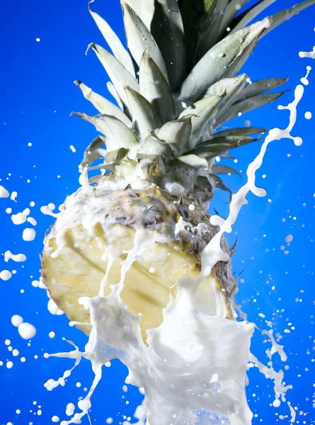 Ananas med mjölk — Stockfoto
