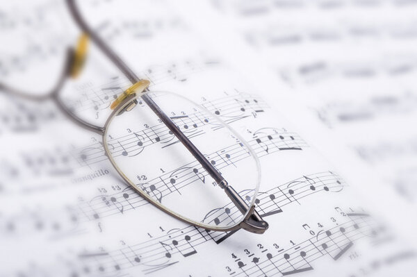 Note pad and glasses