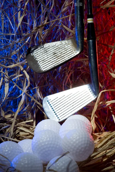 Golf sopası ve top — Stok fotoğraf