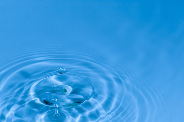 Falling drops of water