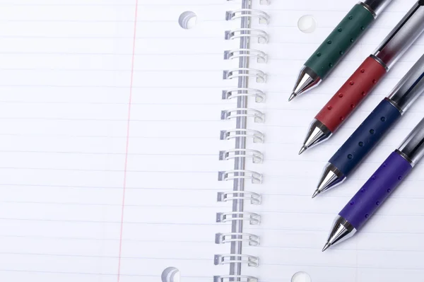 Ноутбук и ручка — стоковое фото