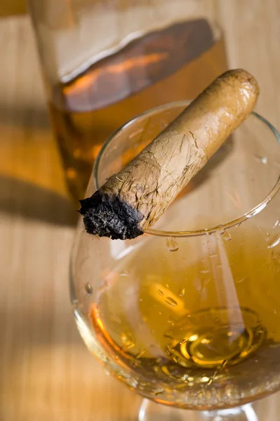 Cygaro i whisky — Zdjęcie stockowe