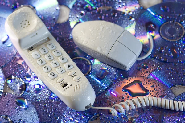 stock image Telephone and mouse