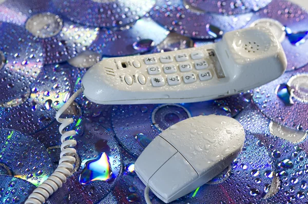Telefon och mus — Stockfoto