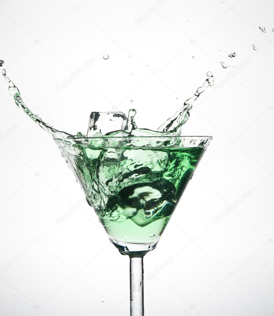 Splashing green cocktail