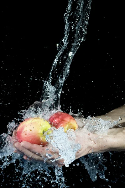 애플과 물 — 스톡 사진