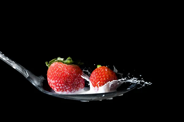 Φράουλα με γάλα — Φωτογραφία Αρχείου