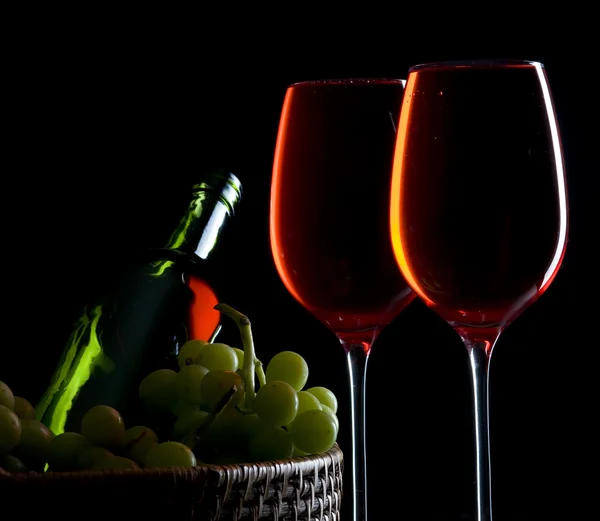 Vinho com uva — Fotografia de Stock