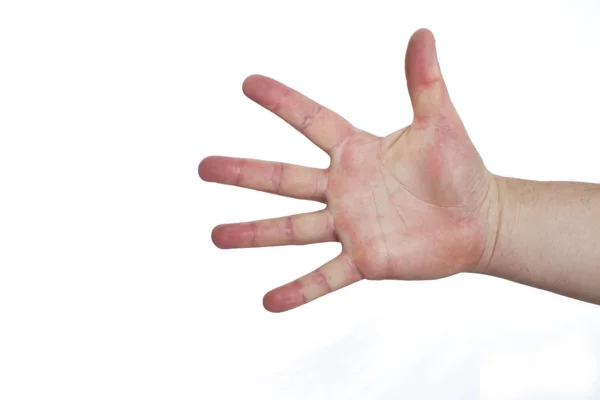 Χέρι που απομονώνονται σε λευκό φόντο — Φωτογραφία Αρχείου