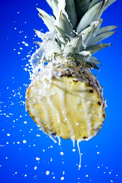 Pineapple with milk — Stock Photo, Image