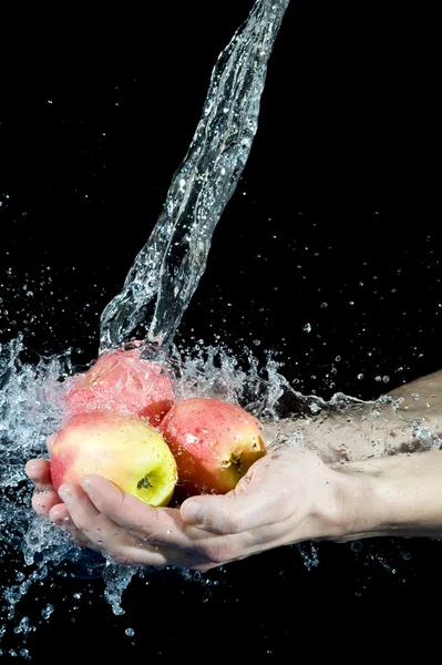 Apple a voda — Stock fotografie