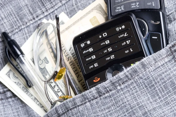 Dollar and cell phone — Stock Photo, Image