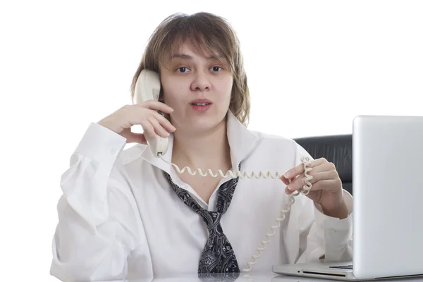 stock image Businesswoman with empty blank