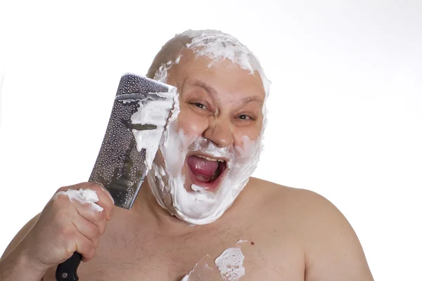 Shaving men — Stock Photo, Image