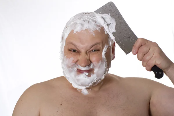Shaving men — Stock Photo, Image