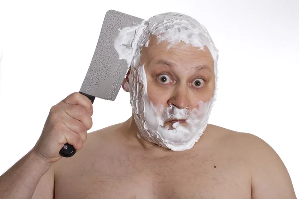 Άνδρες ξυρίσματος — Φωτογραφία Αρχείου