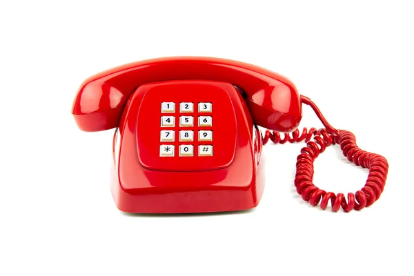 Старый красный телефон — стоковое фото