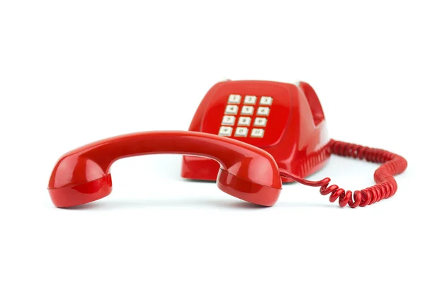 Κόκκινο παλιό τηλέφωνο — Φωτογραφία Αρχείου