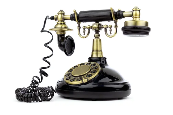 Eski vintage siyah telefon — Stok fotoğraf