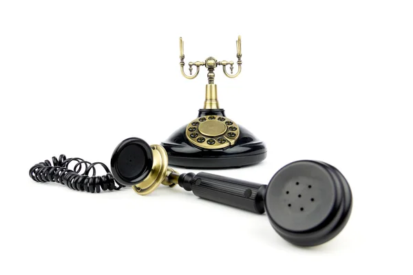 Vieux téléphone noir vintage — Photo