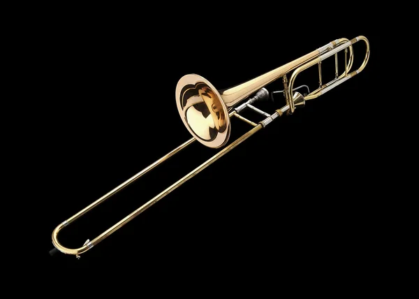 Trombone deslizante de latão — Fotografia de Stock
