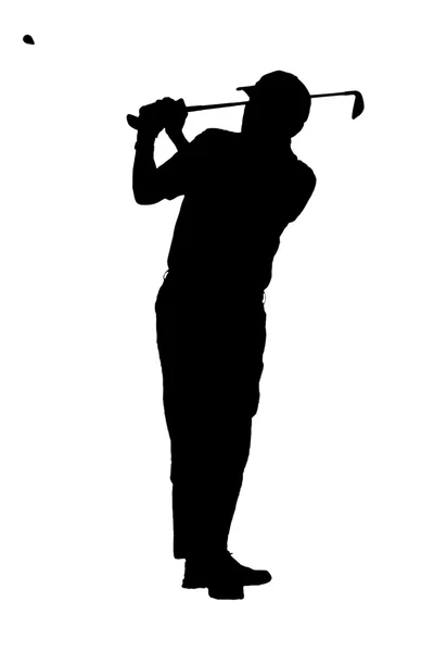 Silhouette golfista — Foto Stock