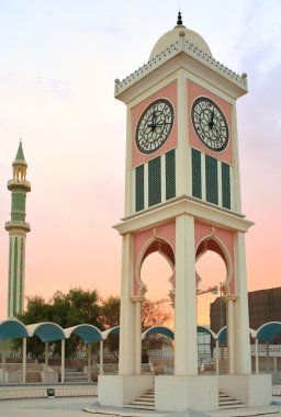 Clock tower and Grand Mosque clipart