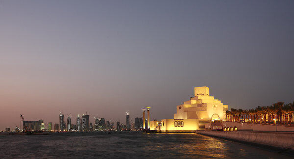 Doha museum at night