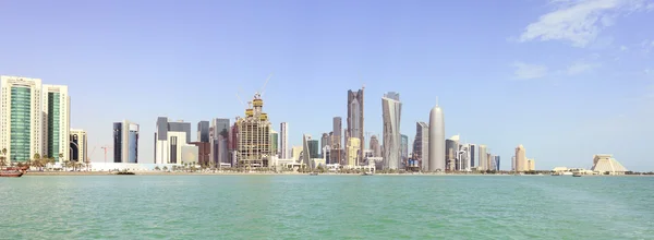 Doha manzarası panorama — Stok fotoğraf