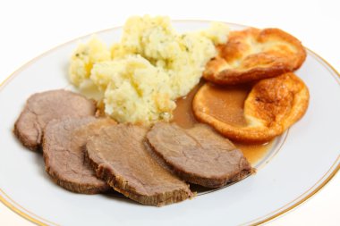 Roast beef and Yorkshire puddings clipart