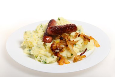 Bangers and mash plate clipart