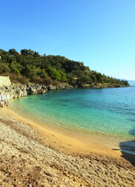 Nissaki beach, Corfu, vertical clipart