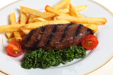 Steak and french fries clipart