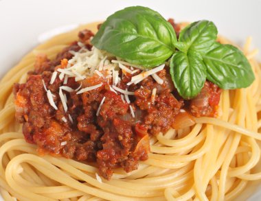 Spaghetti bolognese close-up clipart