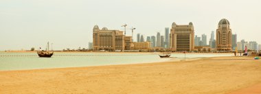 Qatar beach panorama clipart