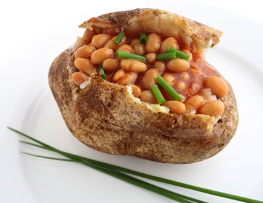 Baked potato and beans clipart