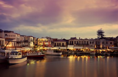 Nightfall on Rethymnon clipart