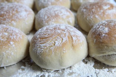 Fresh baked bread rolls clipart