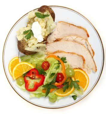 Healthy turkey salad clipart