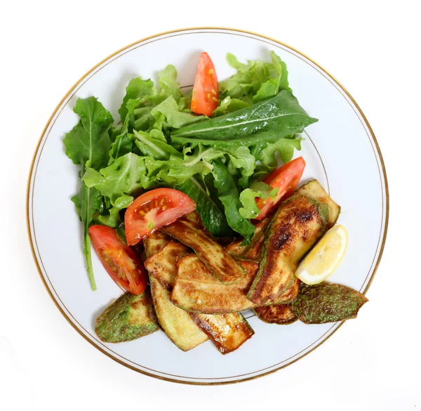Vegane Zucchini-Mahlzeit von oben — Stockfoto