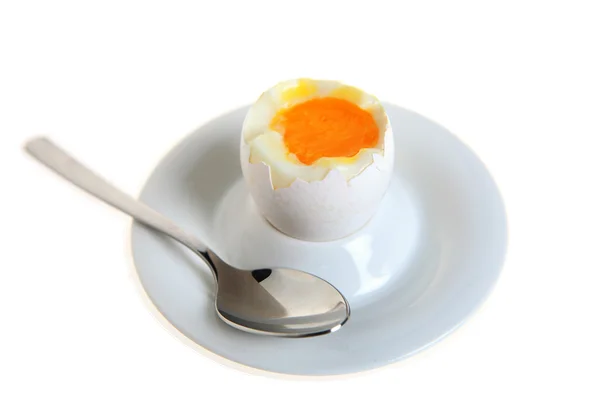 Vařené vejce v kalíšek na vejce — Stock fotografie
