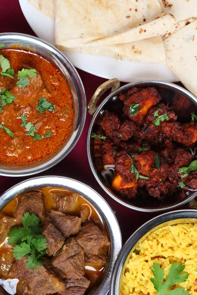 Indian curries from above — Stock Photo, Image