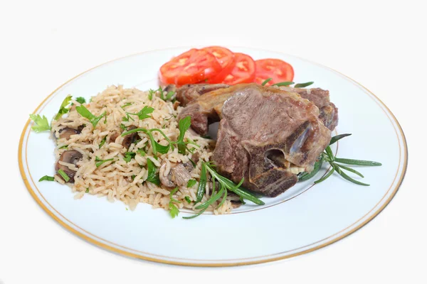 Lamb chops with rice — Stock Photo, Image