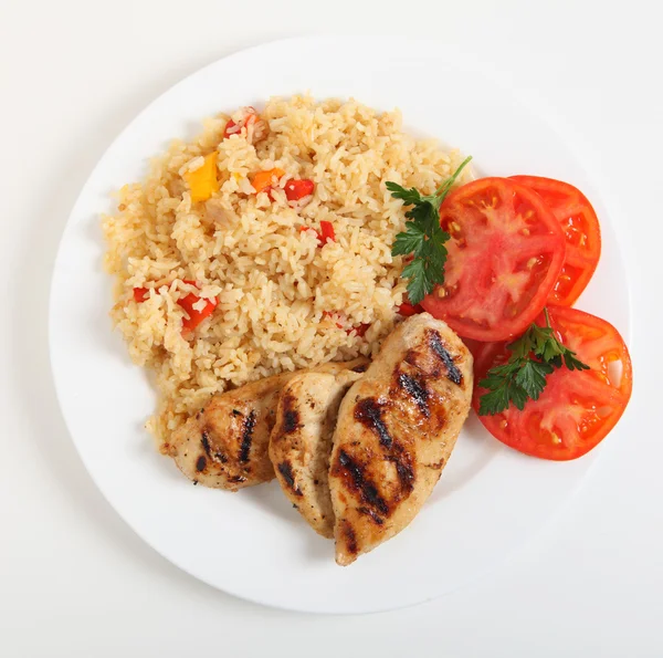 Cajun posiłek kurczak i ryż z góry — Zdjęcie stockowe