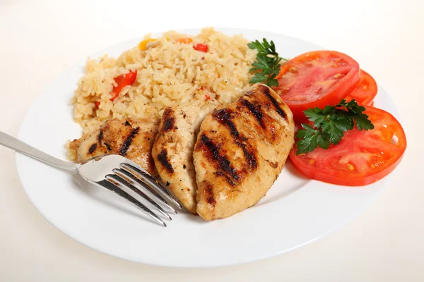 Cajun tavuk ve pirinç