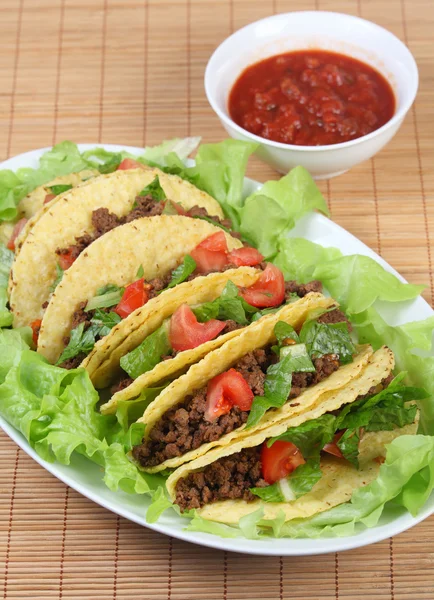 Tacos on plate vertical — Stock Photo, Image