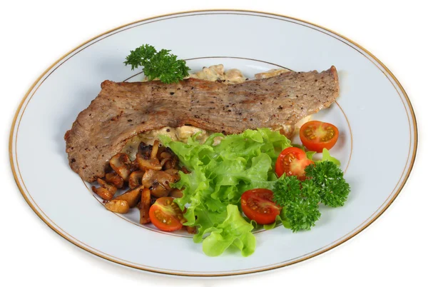Kalbsschnitzel-Dinner — Stockfoto