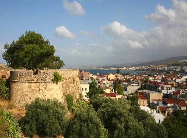 Rethymnon 城市和城堡墙 — 图库照片