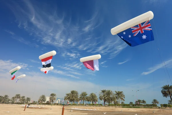 Asian Cup flags in Doha — Stock Photo, Image