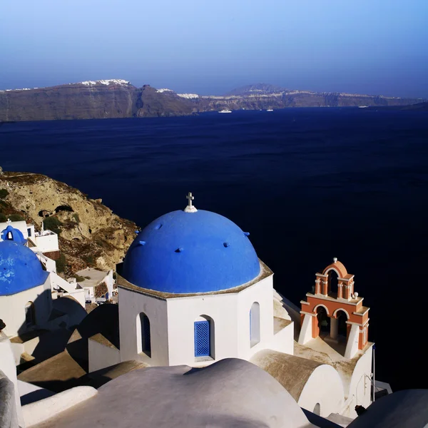 Blue church Santorini — Stock Photo, Image